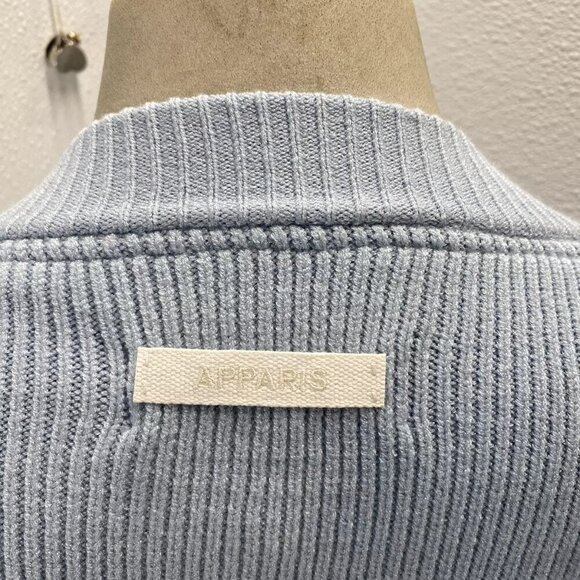 NEW APPARIS Womens Anderson Soft Ribbed Cardigan Sweater Size L Light Blue - Picture 5 of 13